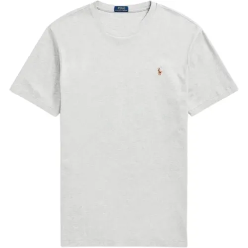 Weiches Baumwoll-Crewneck T-Shirt mit gesticktem Logo , Herren, Größe: L - Ralph Lauren - Modalova