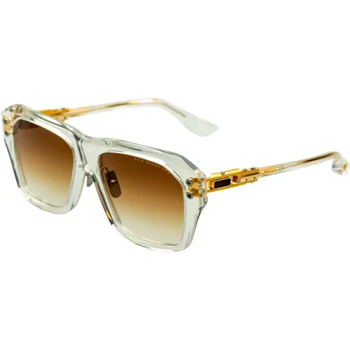 Crystal Clear Gold Sunglasses , unisex, Sizes: 57 MM - Dita - Modalova