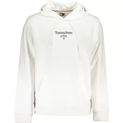 Kapuzenpullover Weiß Langarm , Herren, Größe: S - Tommy Hilfiger - Modalova