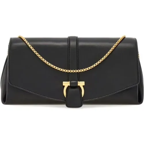 Leather Shoulder Bag with Gancini Buckle , female, Sizes: ONE SIZE - Salvatore Ferragamo - Modalova