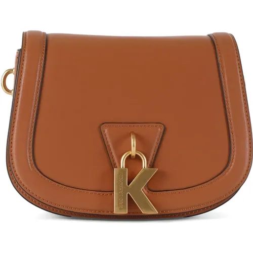 Leather Crossbody Bag with K/Lock MD , female, Sizes: ONE SIZE - Karl Lagerfeld - Modalova