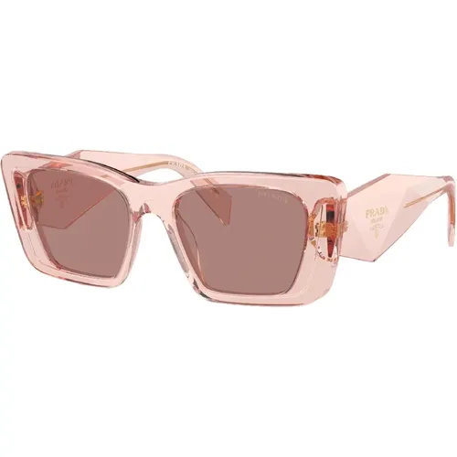 Stylish Sunglasses in Peach Transparent , female, Sizes: 51 MM - Prada - Modalova