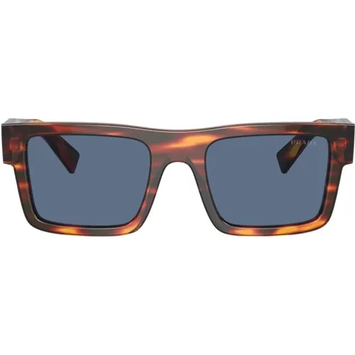 Quadratische Acetat-Sonnenbrille in Braun Schildpatt , Herren, Größe: 52 MM - Prada - Modalova