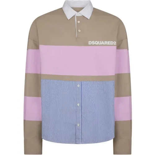 Hybrid Oversize Rugby Shirt , male, Sizes: M, S - Dsquared2 - Modalova