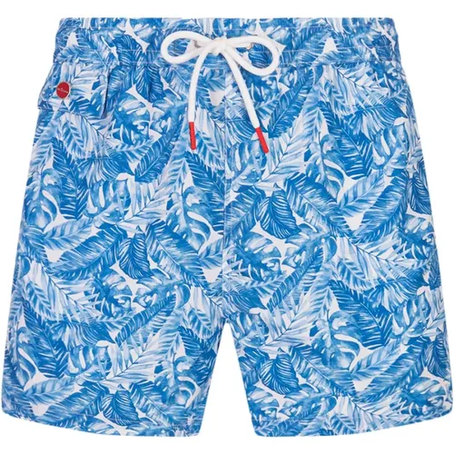 Foliage Print Beach Shorts , male, Sizes: L, XL, 2XL - Kiton - Modalova
