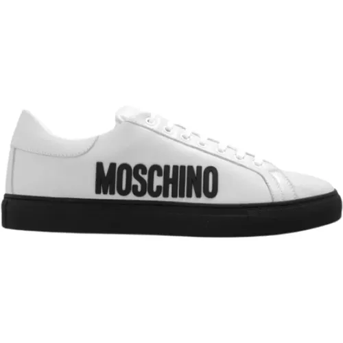 Weiße Sneakers , Herren, Größe: 43 EU - Moschino - Modalova