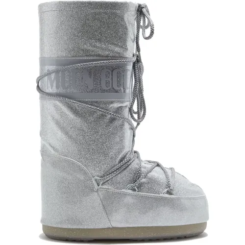 Glitter Icon Silber Stiefel , Damen, Größe: 39 EU - moon boot - Modalova