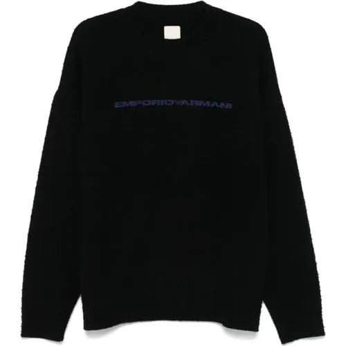 Knitted Fleece Sweater , male, Sizes: M, L - Emporio Armani - Modalova