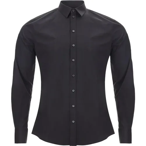 Slim Fit Baumwoll Stretch Hemd , Herren, Größe: XL - Dolce & Gabbana - Modalova