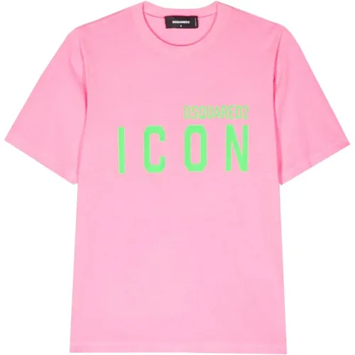 Icon Print Pink T-shirt Dsquared2 - Dsquared2 - Modalova
