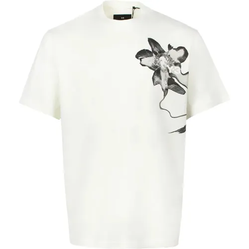 Floral Print T-Shirt with Logo , male, Sizes: S, XS, L - Y-3 - Modalova