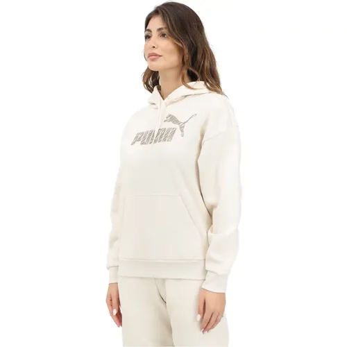 Tiermuster Hoodie für Frauen , Damen, Größe: S - Puma - Modalova