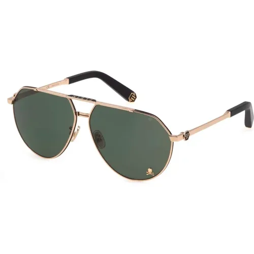 Skull Sonnenbrille Roségold Schwarz , unisex, Größe: 64 MM - Philipp Plein - Modalova