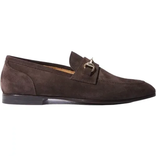 Dunkelbraune Wildleder Horsebit Loafers , Herren, Größe: 48 EU - Scarosso - Modalova