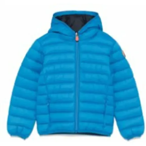 Kinder Kapuzenblaue Jacke,Kinder Navy Kapuzenjacke - Save The Duck - Modalova