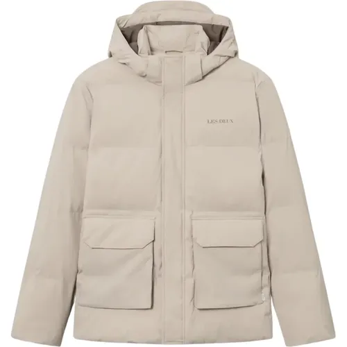 Desert Sand Puffer Jacket , male, Sizes: L, M - Les Deux - Modalova