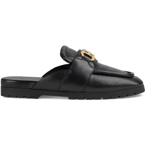 Leather Slip-On Sandals , male, Sizes: 9 UK, 7 UK, 8 1/2 UK - Gucci - Modalova