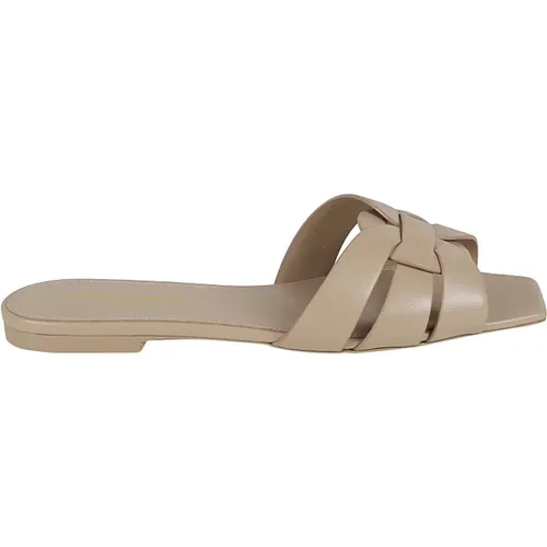 Tribute 05 Slide Sandalen,Leder Sandalen - Saint Laurent - Modalova