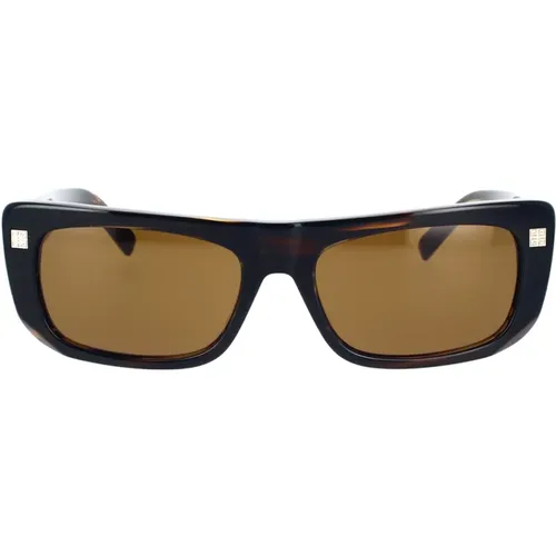 Geometric Sunglasses in Dark Havana with Lenses , female, Sizes: 57 MM - Givenchy - Modalova
