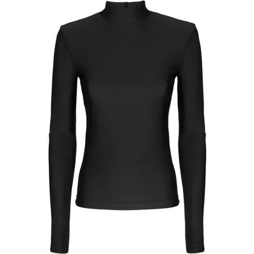 Schwarzes Langarmshirt mit hohem Kragen , Damen, Größe: XS - MVP wardrobe - Modalova