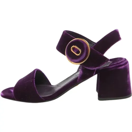 Pre-owned Velvet sandals , female, Sizes: 4 1/2 UK - Prada Vintage - Modalova