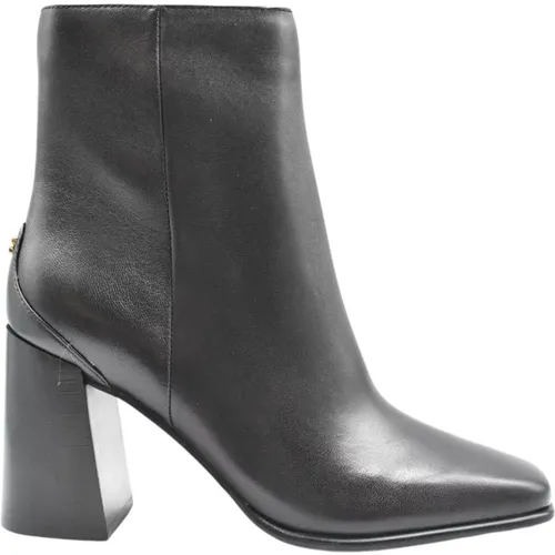 Schwarze flache Lederschuhe , Damen, Größe: 36 EU - Guess - Modalova