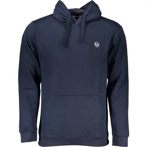 Blaue Kapuzenpullover mit Stickerei , Herren, Größe: S - Sergio Tacchini - Modalova