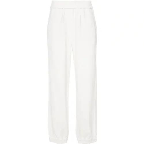 Jersey Elasticated Waistband Trousers , female, Sizes: XS, M - BRUNELLO CUCINELLI - Modalova