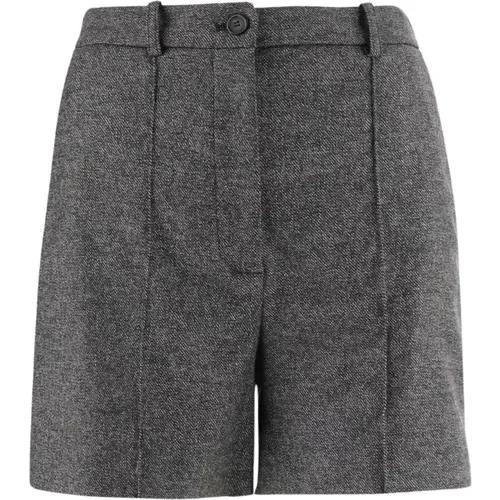 Graue Viskose-Mix Shorts , Damen, Größe: S - pinko - Modalova