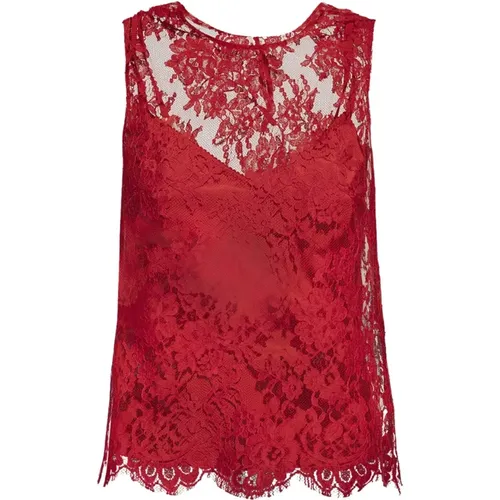 Lace top , female, Sizes: 2XS - Dolce & Gabbana - Modalova
