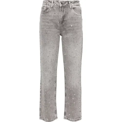 Graue Denim-Jeans mit Distressed-Finish , Damen, Größe: W31 - Liu Jo - Modalova