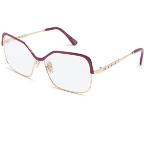 Burgundy Optical Frame , female, Sizes: 56 MM - Marni - Modalova