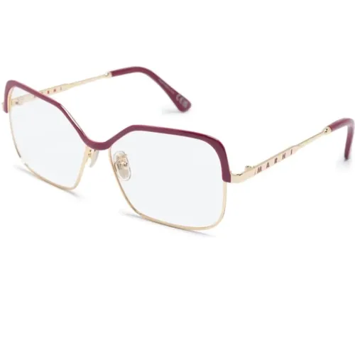 Burgundy Optische Brille , Damen, Größe: 56 MM - Marni - Modalova