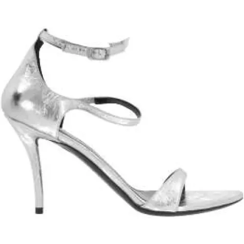 Silver Leather Wrinkled Sandals , female, Sizes: 5 UK, 6 UK, 7 UK, 3 UK, 4 UK - Balenciaga - Modalova