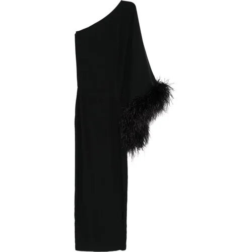 One-Shoulder Feather Cuff Dress , female, Sizes: S, XS, 2XS - Taller Marmo - Modalova