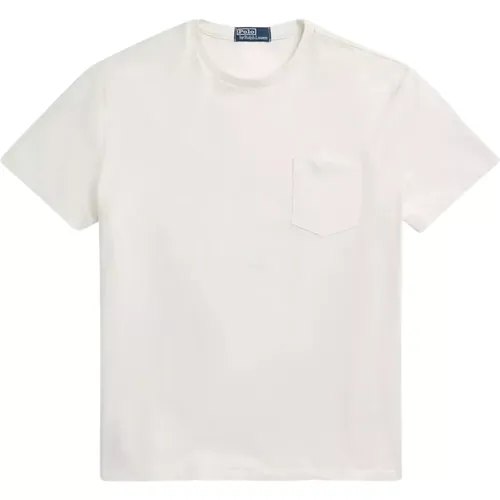 Baumwoll-T-Shirt mit Tasche , Herren, Größe: 2XL - Ralph Lauren - Modalova