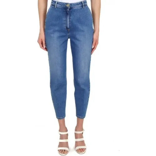 American Pocket High Waist Jeans , female, Sizes: W29, W28 - Elisabetta Franchi - Modalova
