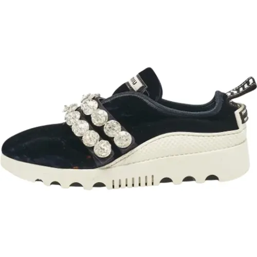 Pre-owned Velvet sneakers , female, Sizes: 2 1/2 UK - Miu Miu Pre-owned - Modalova