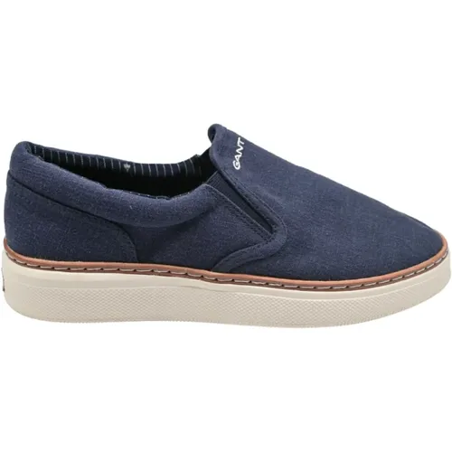 Casual Loafers in Marine Linen , male, Sizes: 7 UK, 11 UK - Gant - Modalova