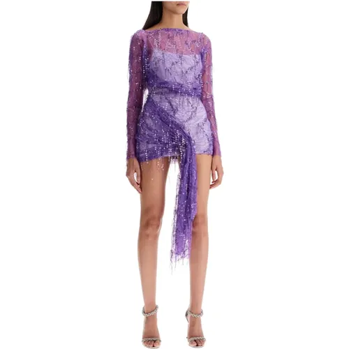 Lace Sequin Mini Dress , female, Sizes: XS, 2XS - Christopher Esber - Modalova