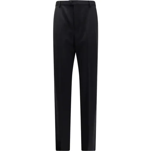Wool Trousers, High Waist , male, Sizes: L, M - Saint Laurent - Modalova