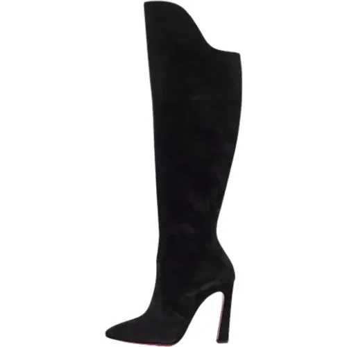 Pre-owned Suede boots , female, Sizes: 6 1/2 UK - Christian Louboutin Pre-owned - Modalova