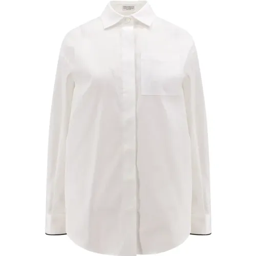 French Collar Shirt Made in Italy , female, Sizes: XS, M - BRUNELLO CUCINELLI - Modalova