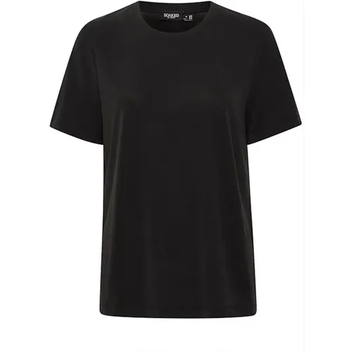 Locker sitzendes Tee Top in Schwarz , Damen, Größe: XS - Soaked in Luxury - Modalova