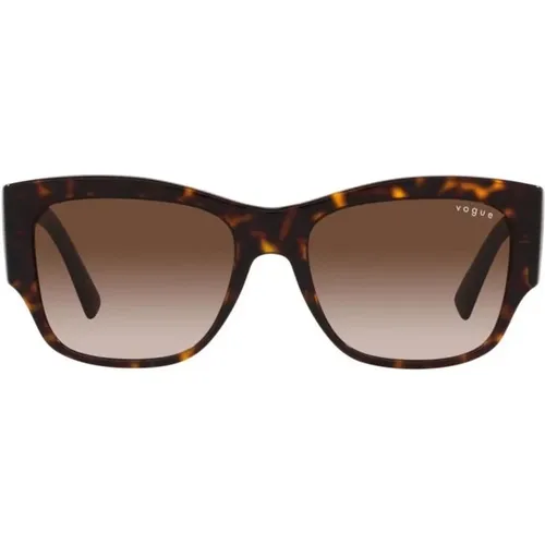Havana/Burgundy Shaded Sunglasses , female, Sizes: 54 MM - Vogue - Modalova