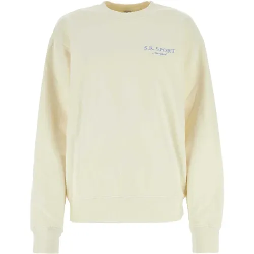 Ivory Baumwoll-Sweatshirt , Damen, Größe: XL - Sporty & Rich - Modalova
