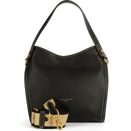 Hammered Leather Handbag Gisella , female, Sizes: ONE SIZE - Gianni Chiarini - Modalova