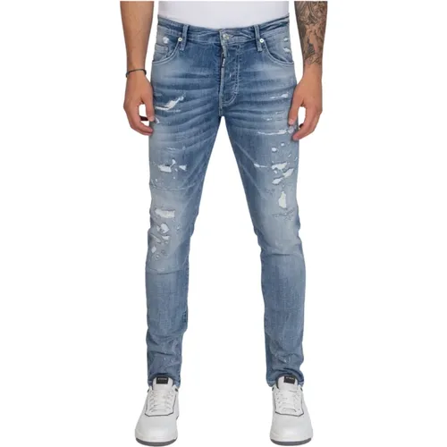 Navy Distressed Jeans , Herren, Größe: W28 - My Brand - Modalova
