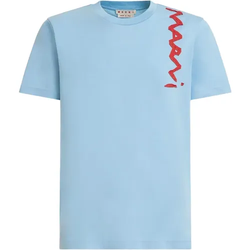 T-Shirt mit Buchstabendetail , Herren, Größe: XL - Marni - Modalova