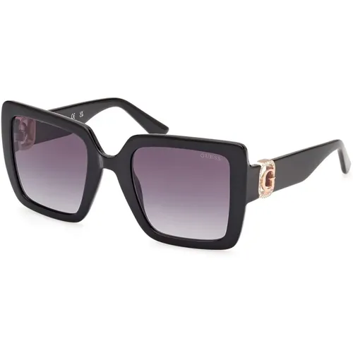 Square Sunglasses with Rhinestone Logo , female, Sizes: 52 MM - Guess - Modalova